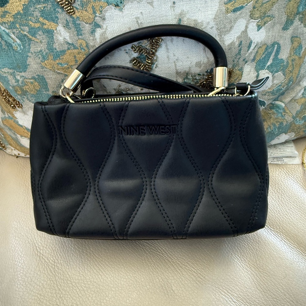 Nine West Black Mini Quilted Bag